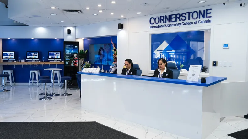 Cornerstone reception desk modern interior