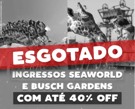 Ingresso PROMOCIONAL 1 Dia - Sea World ou Busch Gardens com até 40% de Desconto