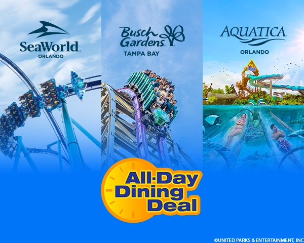 Ingressos Sea World, Busch Gardens ou Aquatica + Plano de Refeições